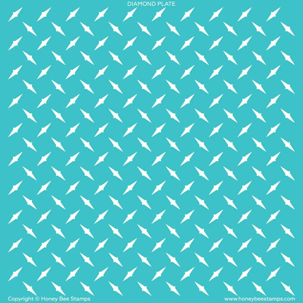 Honey Bee Stamps Diamond Plate Background Stencil