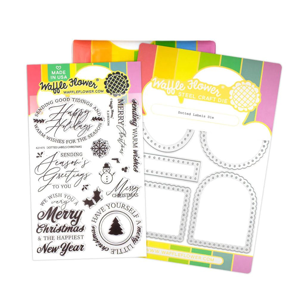 Waffle Flower Crafts Dotted Labels Christmas Combo
