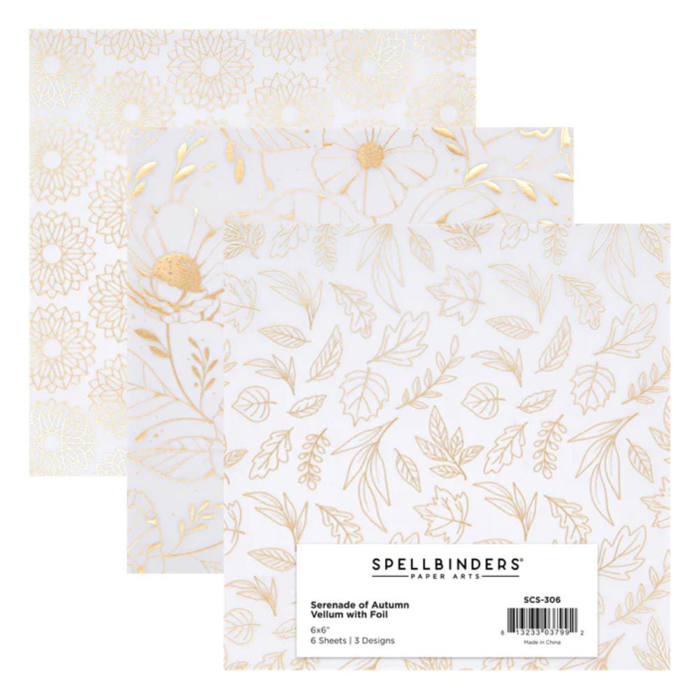 Spellbinders Foiled Vellum 6 x 6" Paper Pad from the Serenade of Autumn Collection