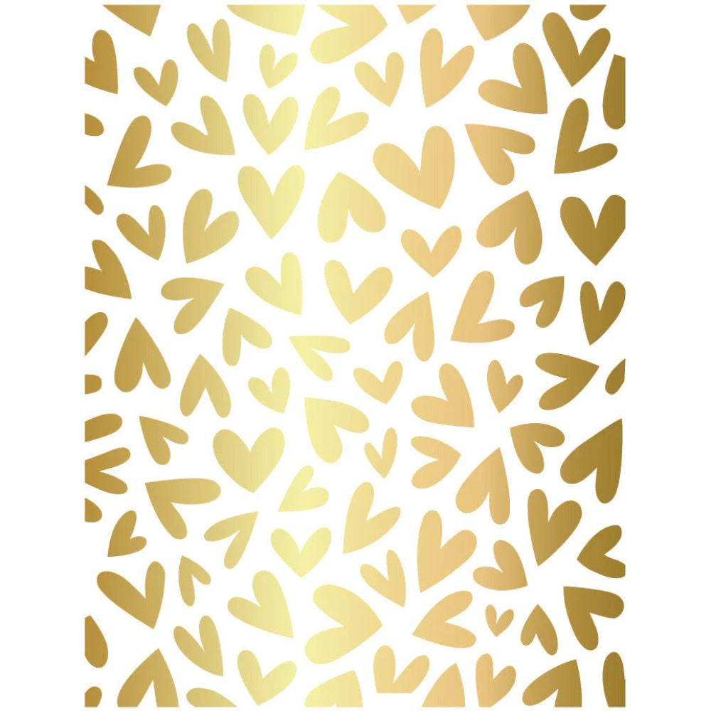 Honey Bee Stamps Foiled Fluttering Hearts A2 Cover Plate