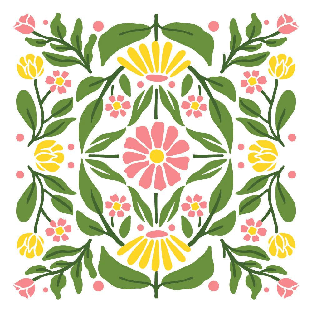 Honey Bee Stamps Folk Art Daisy - Set Of 4 Layering Background Stencils