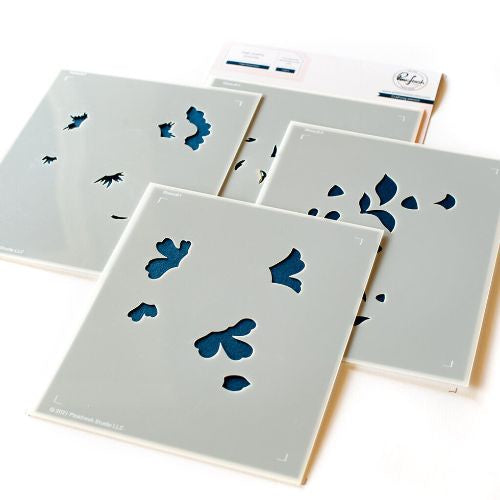 Pinkfresh Studio Folk Floral Stem stamp/stencil/hot foil Bundle Retired