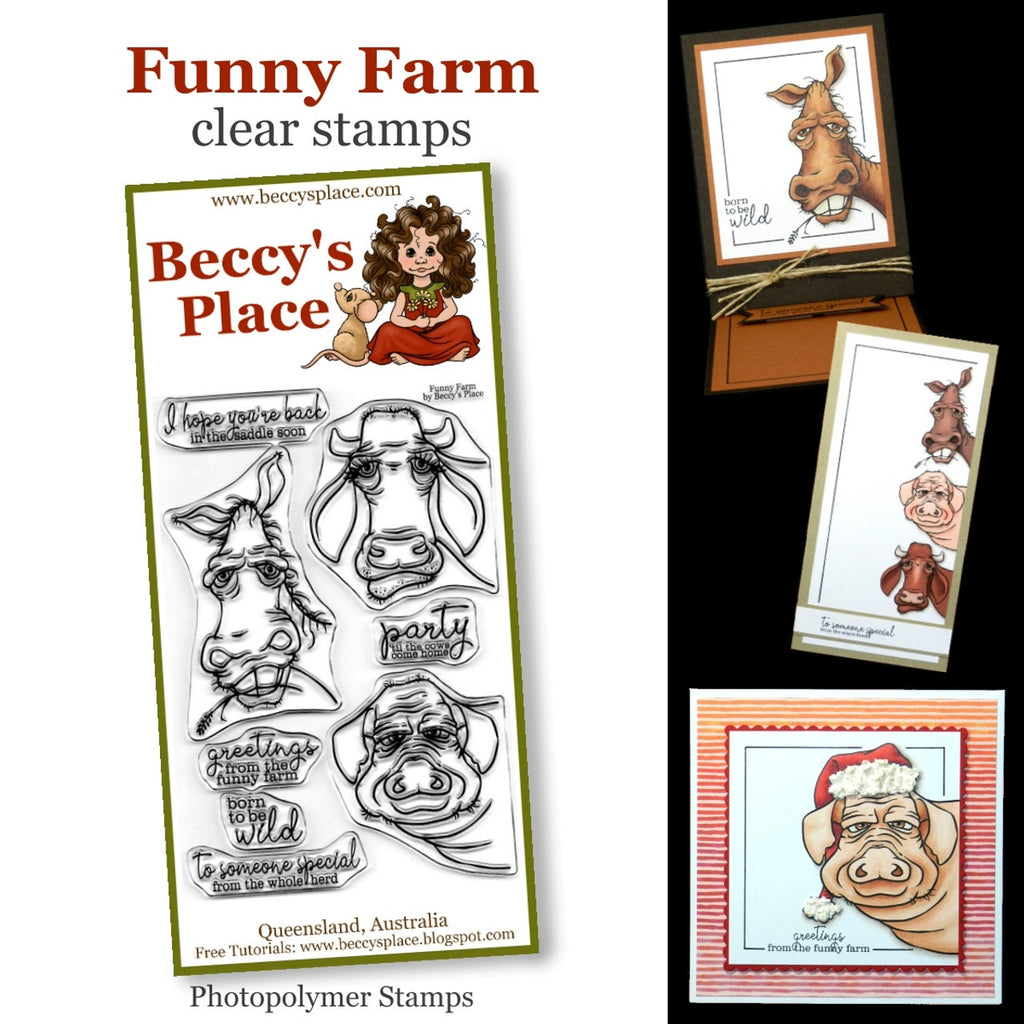 Beccy's place Funny Farm clear stamps - Auzz Trinklets N Krafts