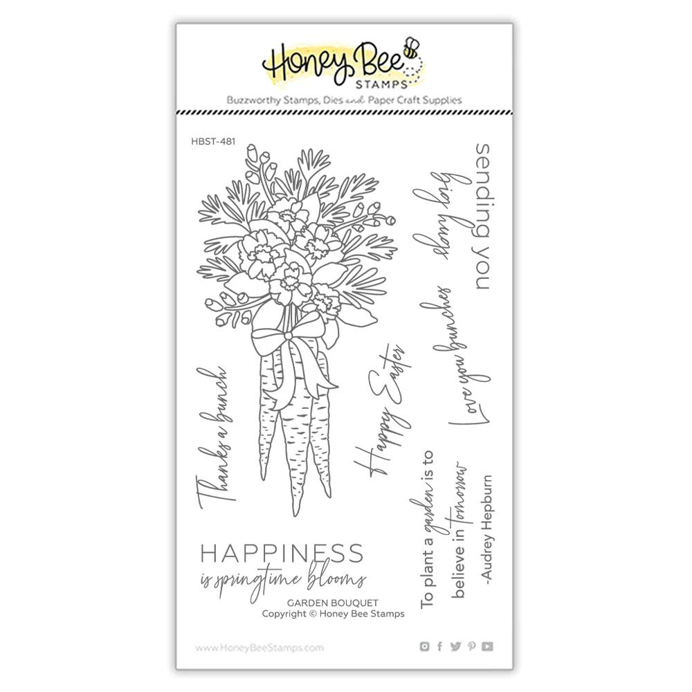 Honey Bee Stamps Garden Bouquet - 4x6 Stamp Set