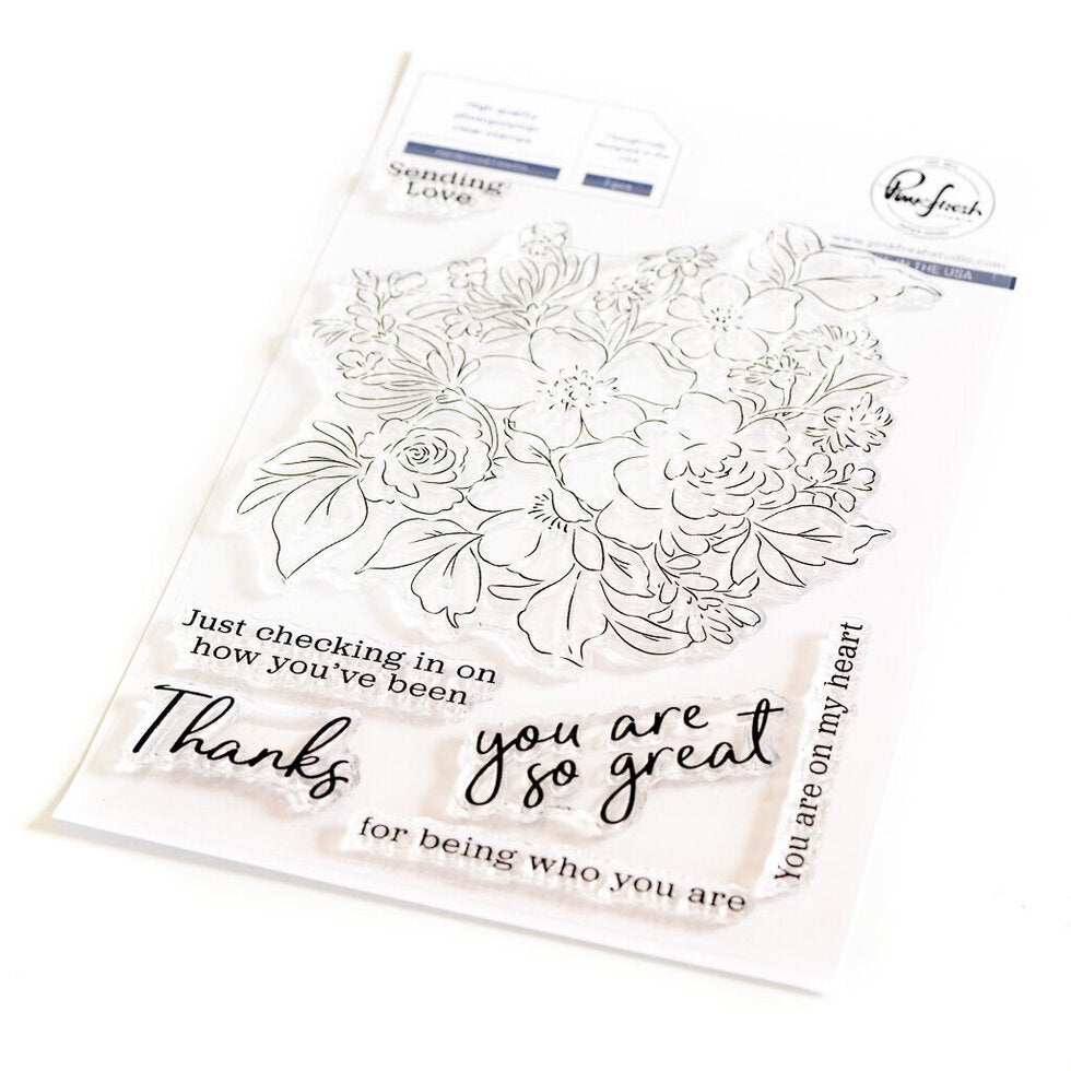 Pinkfresh Studio Handpicked Flowers stamp/die/stencil Bundle