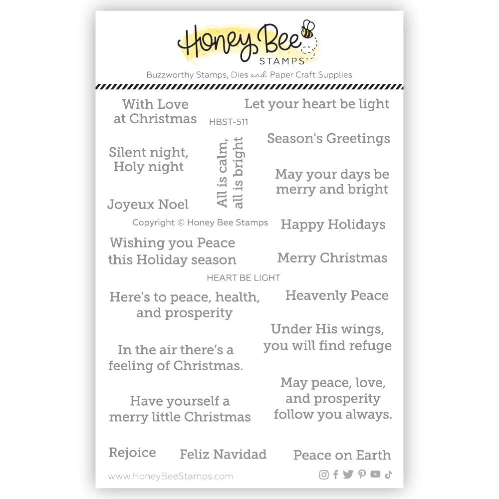 Honey Bee Stamps Heart Be Light 4x5 Stamp Set