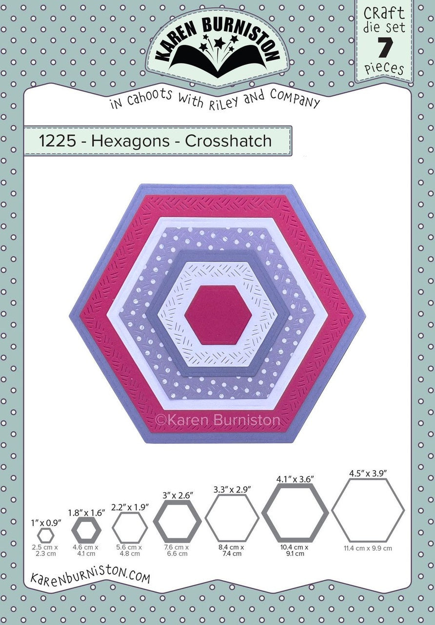 Karen Burniston Hexagons - Crosshatch