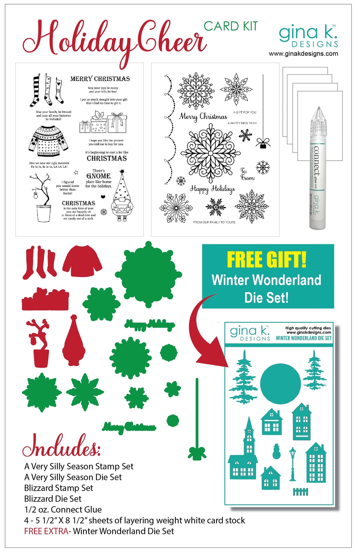 Gina K Designs KIT - Holiday Cheer postage as per actual