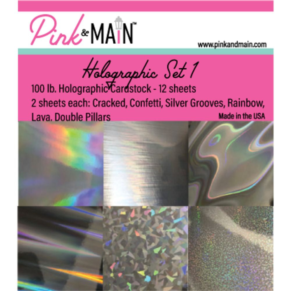Pink and Main - 6 x 6 Holographic Cardstock