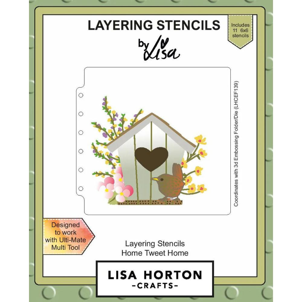 Lisa Horton Home Tweet Home 6X6 Layering Stencils