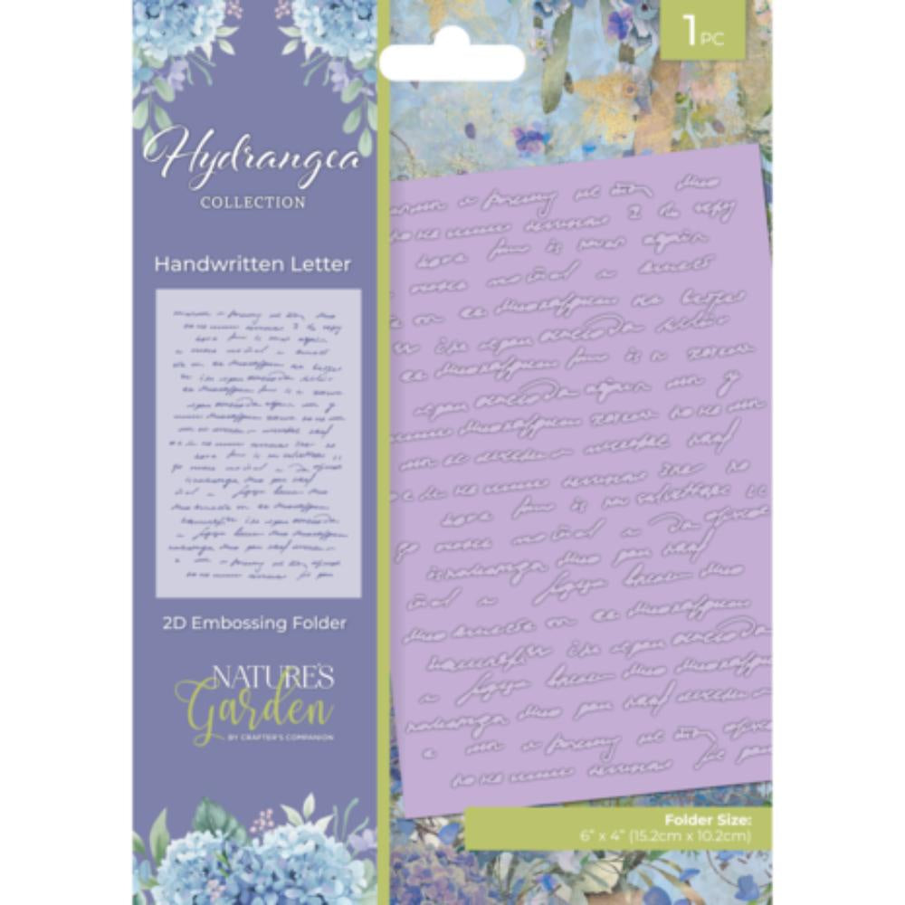 Crafter's Companion Hydrangea 2D Embossing Folder Handwritten Letter (NG-HY-EF4-HWL)