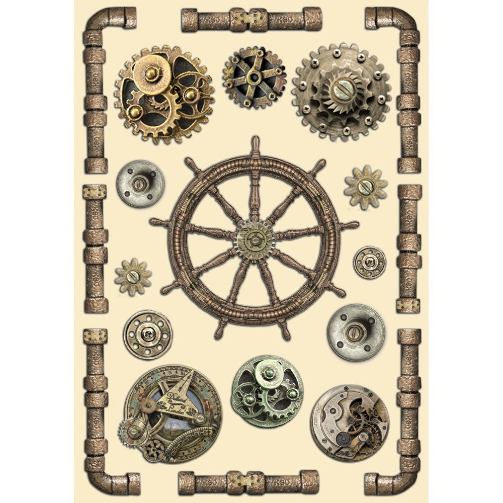 Stamperia Colored Wooden shape A5 - Songs of the Sea rudder and pipes