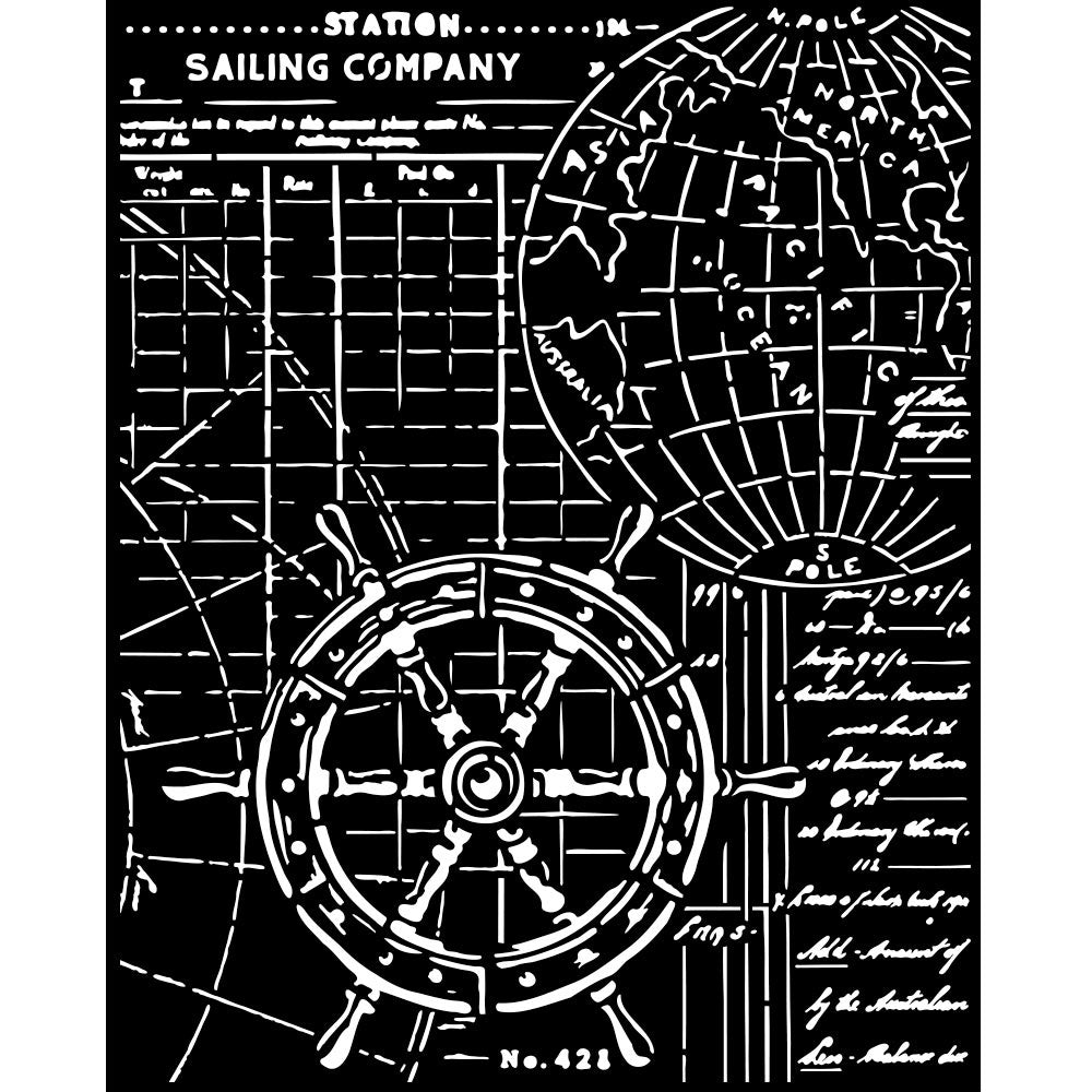 Stamperia Thick stencil cm 20X25 - Songs of the Sea rudder
