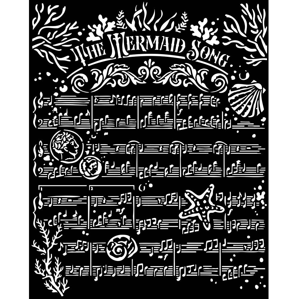 Stamperia Thick stencil cm 20X25 - Songs of the Sea The Hermaid song