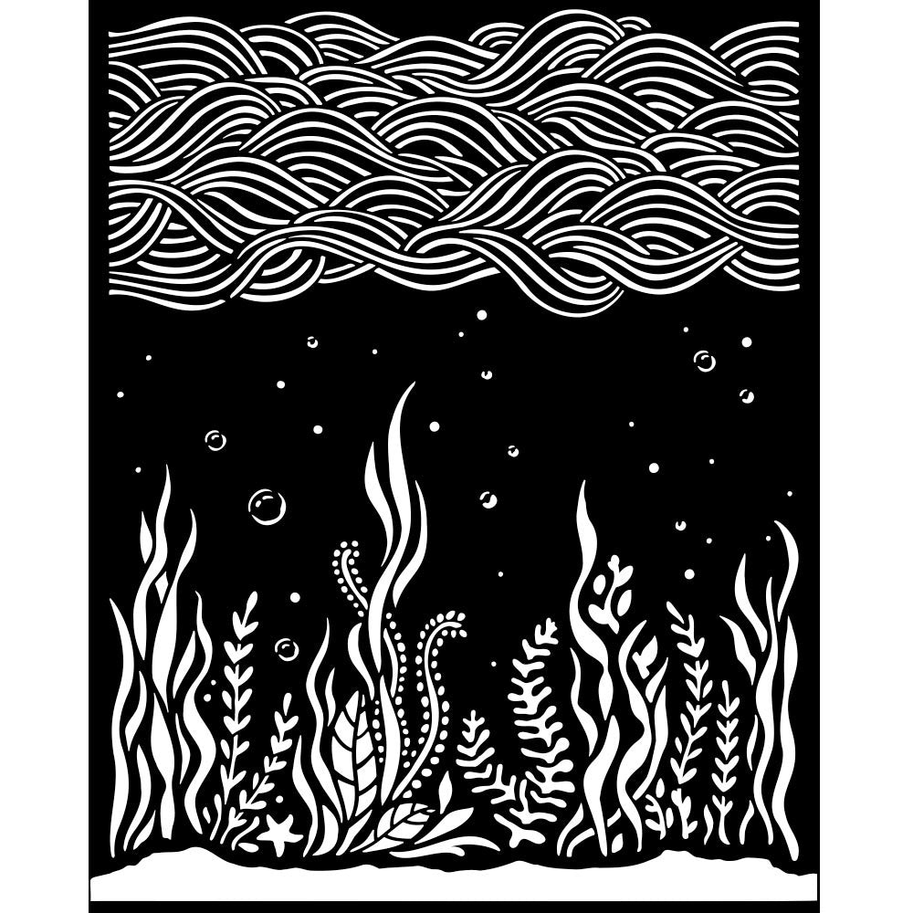 Stamperia Thick stencil cm 20X25 - Songs of the Sea corals and poseidonias