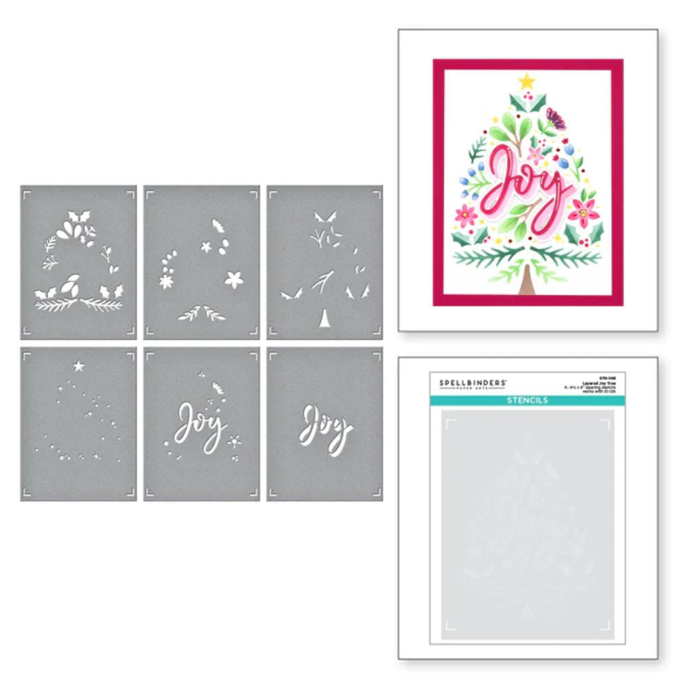 Spellbinders Layered Joy Tree Stencils from the Layered Christmas Stencils Collection