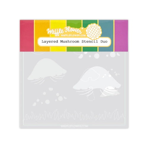 Waffle Flower Crafts Layered Mushrooms Stencil Duo