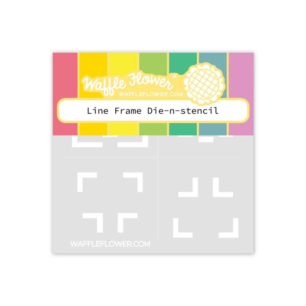 Waffle Flower stamps Line Frames Die-n-stencil