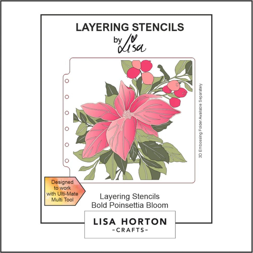 Lisa Horton Crafts Bold Poinsettia Bloom 6x6 Layering Stencils