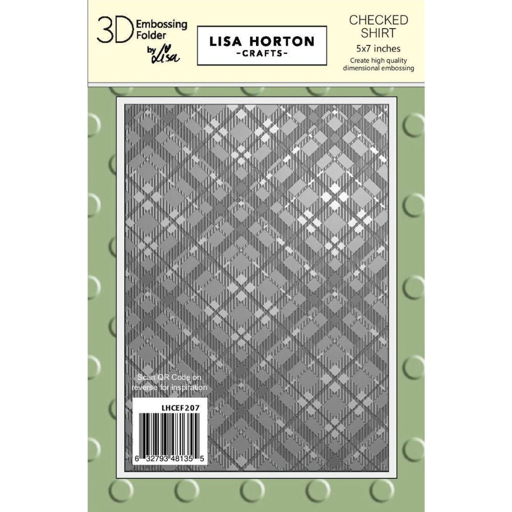 Lisa Horton Crafts Checked Shirt 5x7 3D Embossing Folder