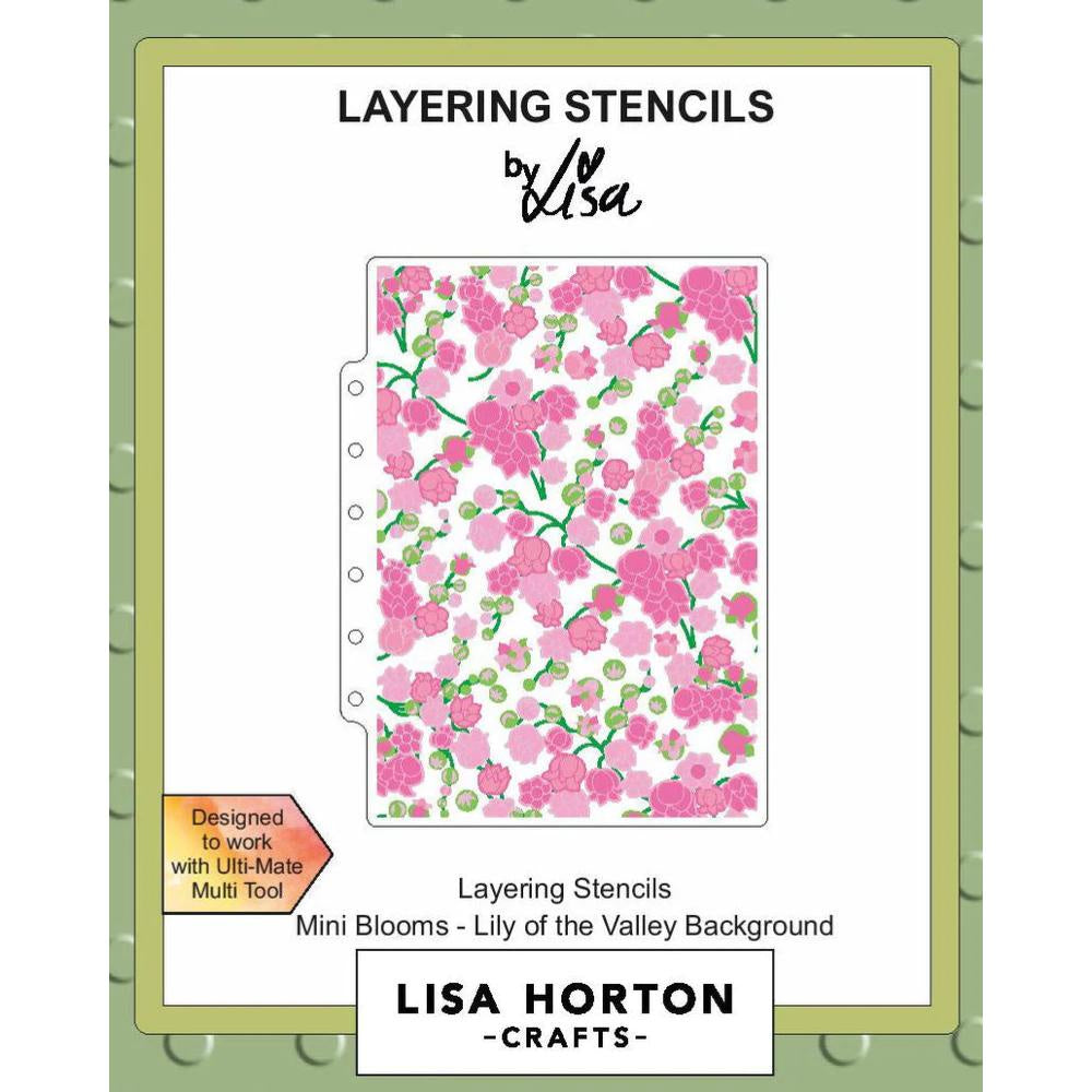 Lisa Horton Crafts Mini Blooms - Lily Of The Valley Background 5x7 Layering Stencils