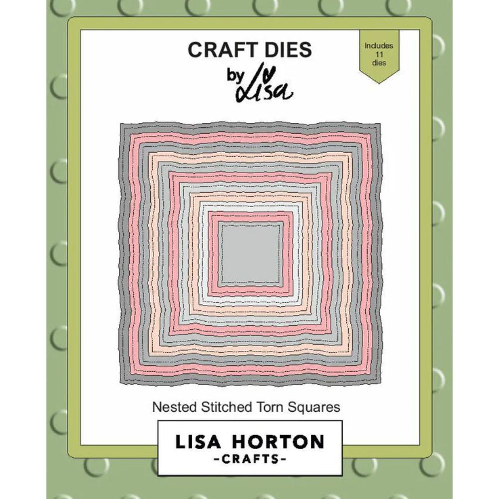 Lisa Horton Crafts Nested Stitched Torn Squares Die Set