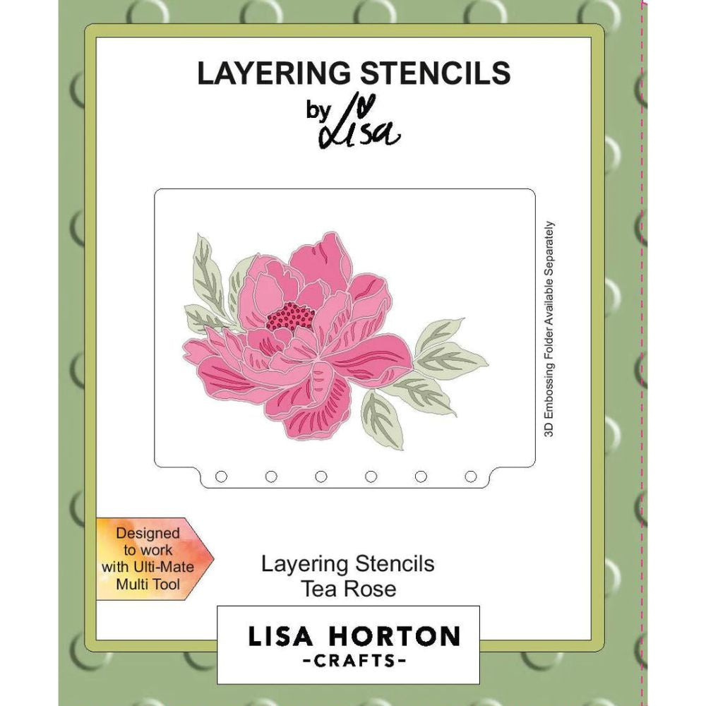 Lisa Horton Crafts Tea Rose A6 Layering Stencils