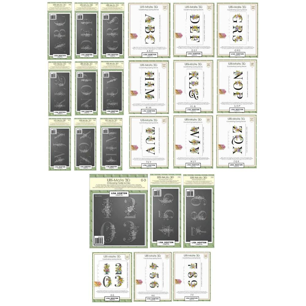 Lisa Horton Crafts Ulti-Mate 3D Slimline Layering Stencils A-z and number 0-9