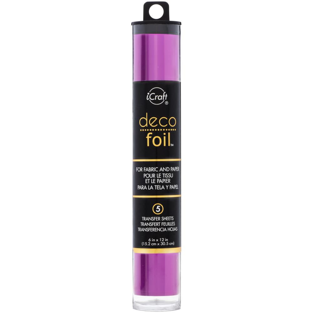 iCraft Deco Foil Transfer Sheets 6"X12" 5/Pkg Magenta (satin)