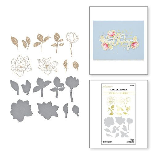 Spellbinders Magnolia Bouquet Glimmer Hot Foil Plate & Die Set from the Yana's Blooms Collection by Yana Smakula