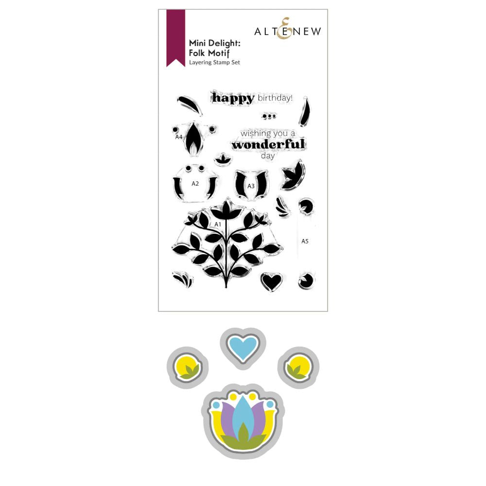 Altenew Mini Delight: Folk Motif Stamp & Die Set