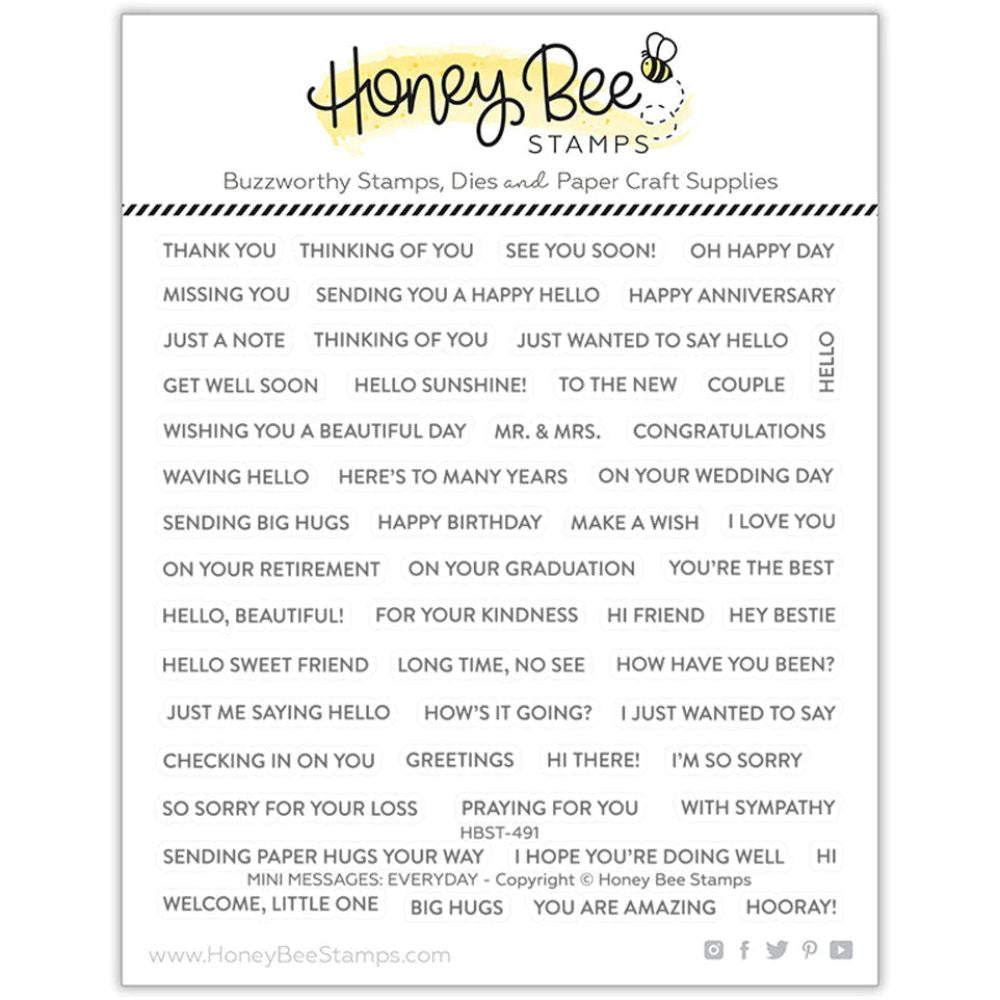 Honey Bee Stamps Mini Messages 6x6 Stamp Set - Auzz Trinklets N Krafts