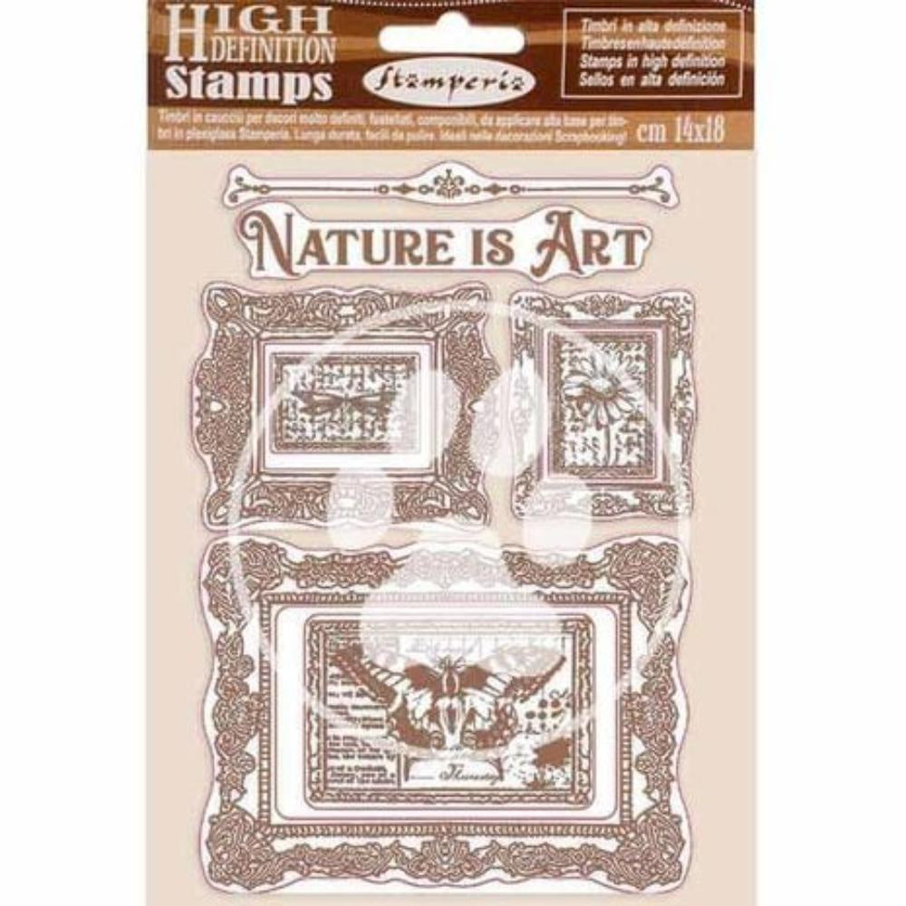 Stamperia HD Natural Rubber Stamp cm 14x18 - Nature is Art frames