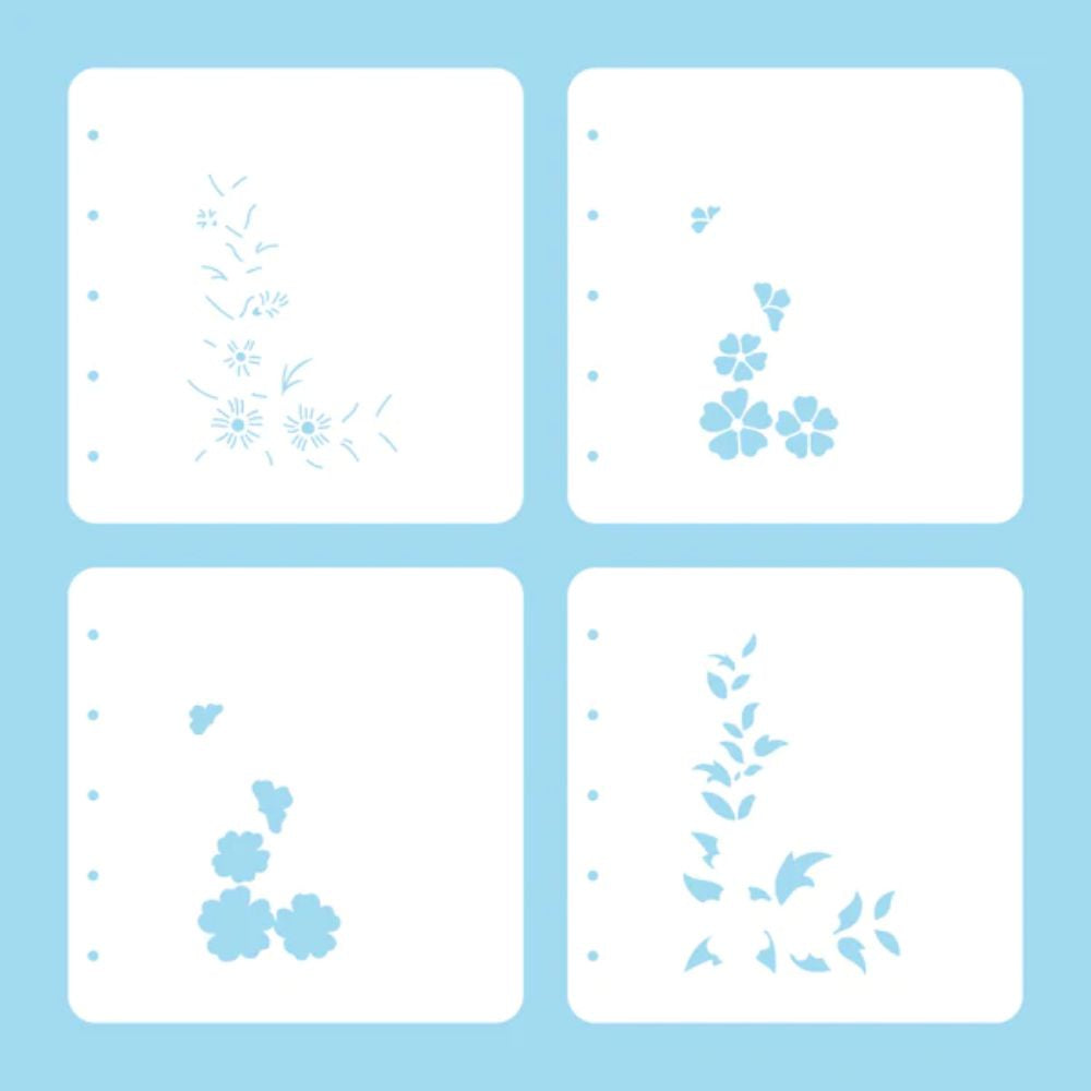 Nellie's Choice Layered Stencils (Set Of 4) - Flower Corner 2