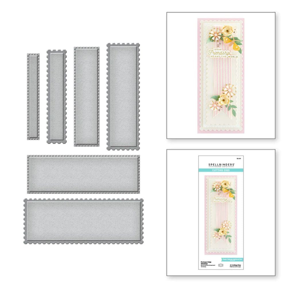 Spellbinders Postage Edge Slimlines from the Postage Edge Shapes Collection by Becca Feeken