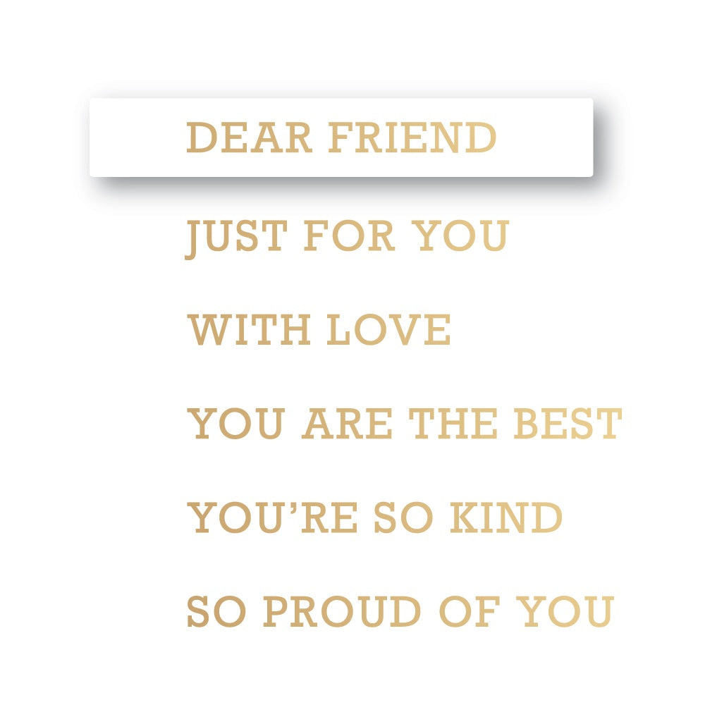 Poppy Stamps PSF808 Modest Greetings 2 Hot Foil Plate and Die