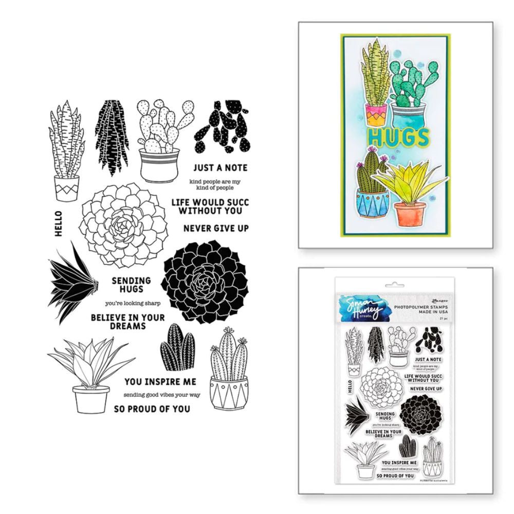 Spellbinders Succulents Stamp & Dies Bundle by Simon Hurley