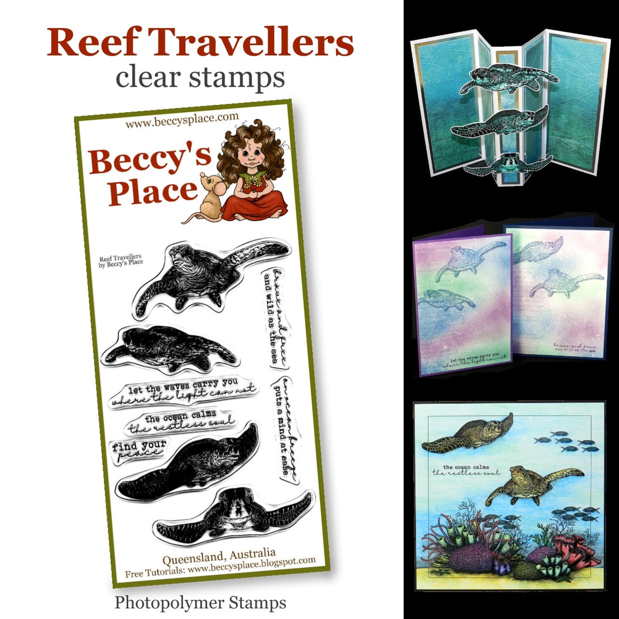 Beccy's place Reef Travellers clear stamps