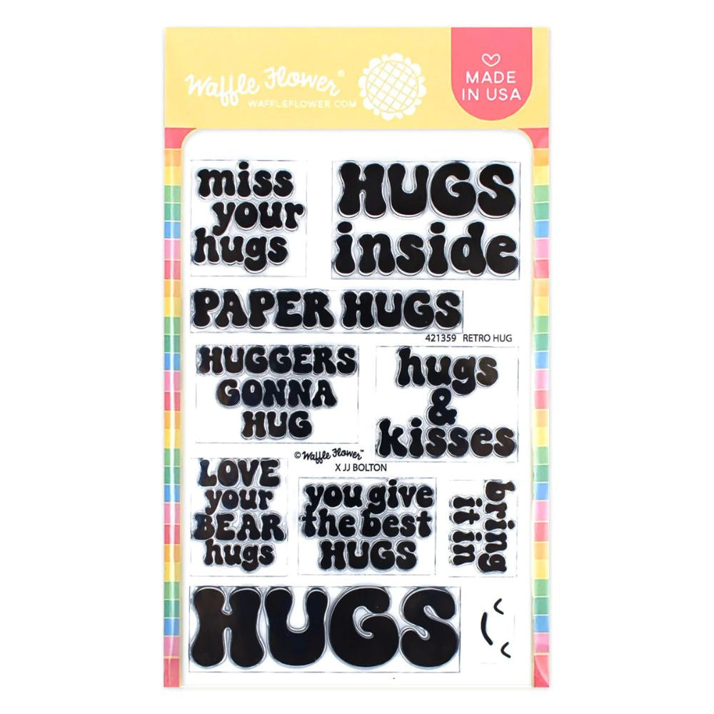 Waffle Flower Craft Retro Hugs Stamp Set