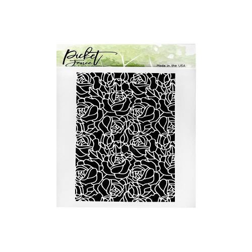 Picket Fence Studios Stencil 6"X6" Rose Lines - A2