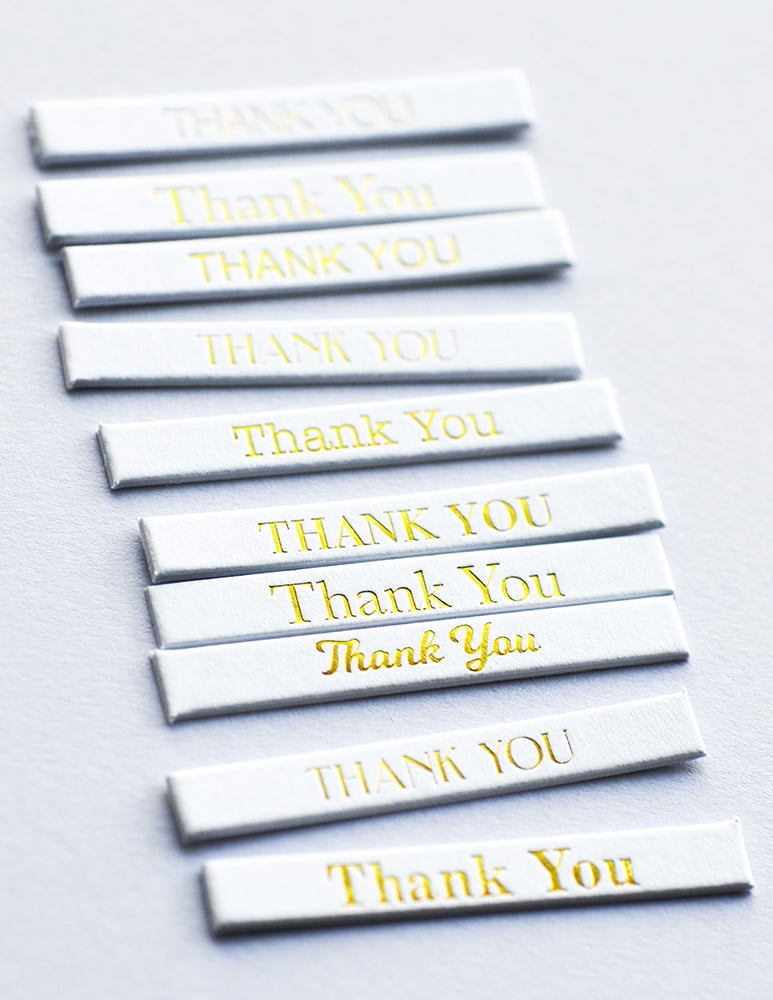 Memory Box ST004 Thank You Foil Greetings White Tabs