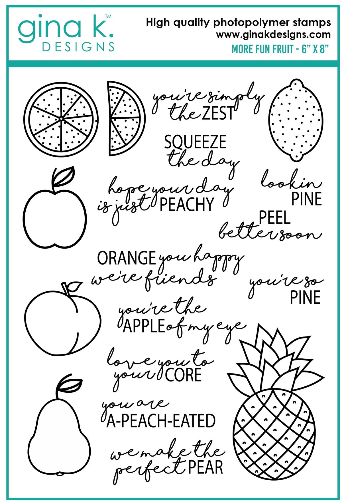 Gina K Designs STAMPS- More Fun Fruit RETIRED