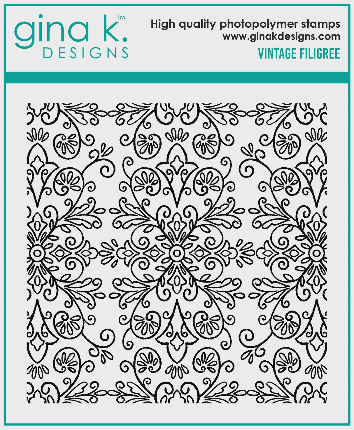 Gina K Designs STAMPS- Vintage Filigree Background Stamp RETIRED