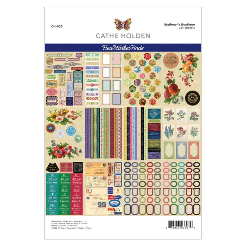 Spellbinders Stationer's Boutique Sticker Pad from the Flea Market Finds Collection by Cathe Holden