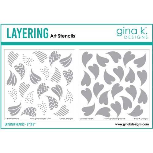 Gina K Designs STENCIL- Layered Hearts