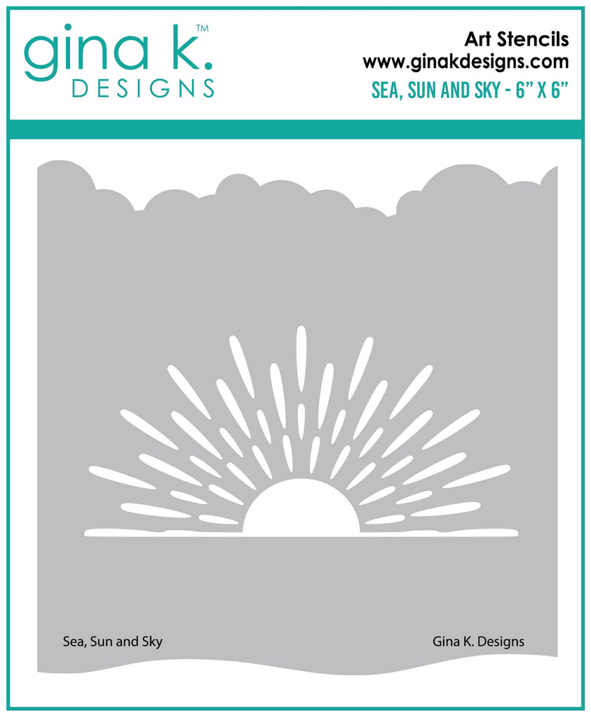 Gina K Designs STENCIL- Sea, Sun and Sky - Auzz Trinklets N Krafts