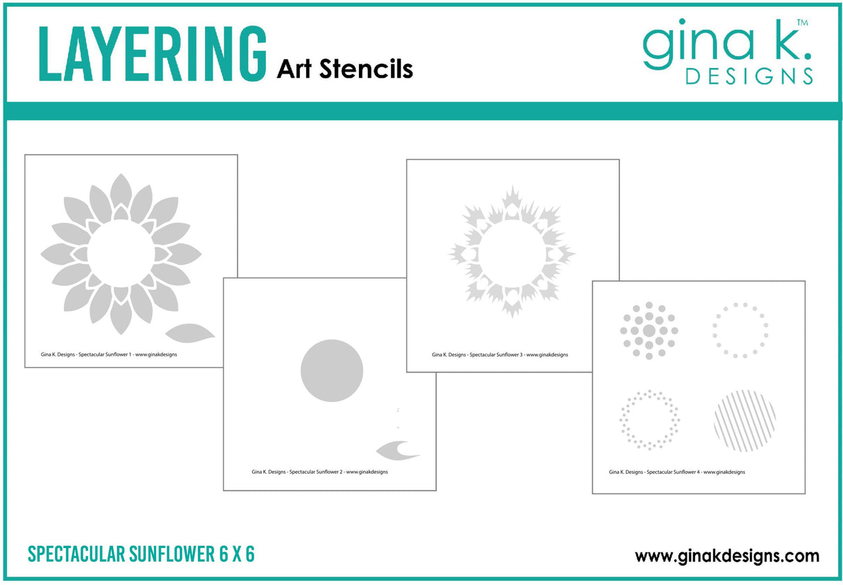 Gina K Designs *STENCIL- Spectacular Sunflowers Layering Stencil