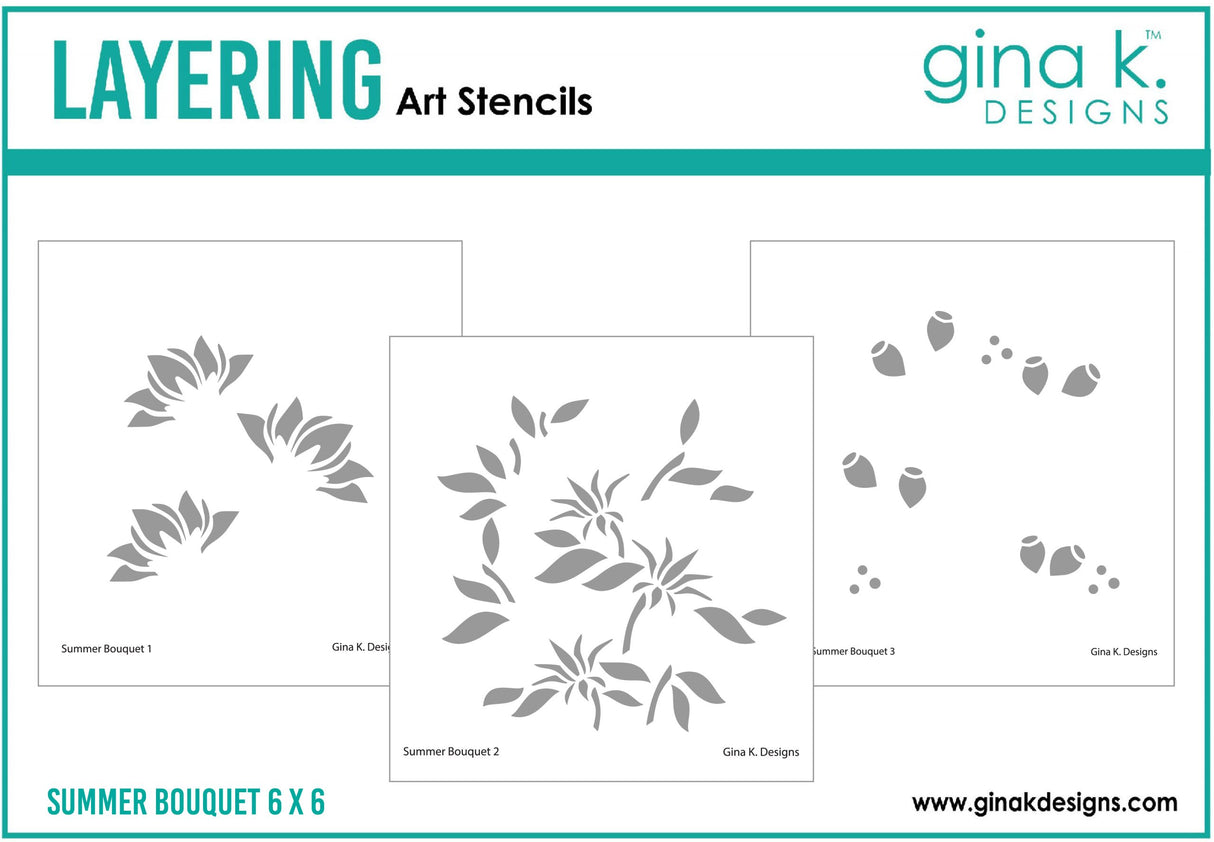 Gina K Designs *STENCIL- Summer Bouquet Layering Stencil
