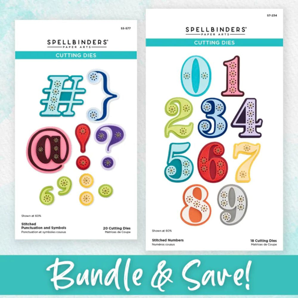 Spellbinders Stitched Numbers & More Bundle from the Stitched Numbers & More Collection