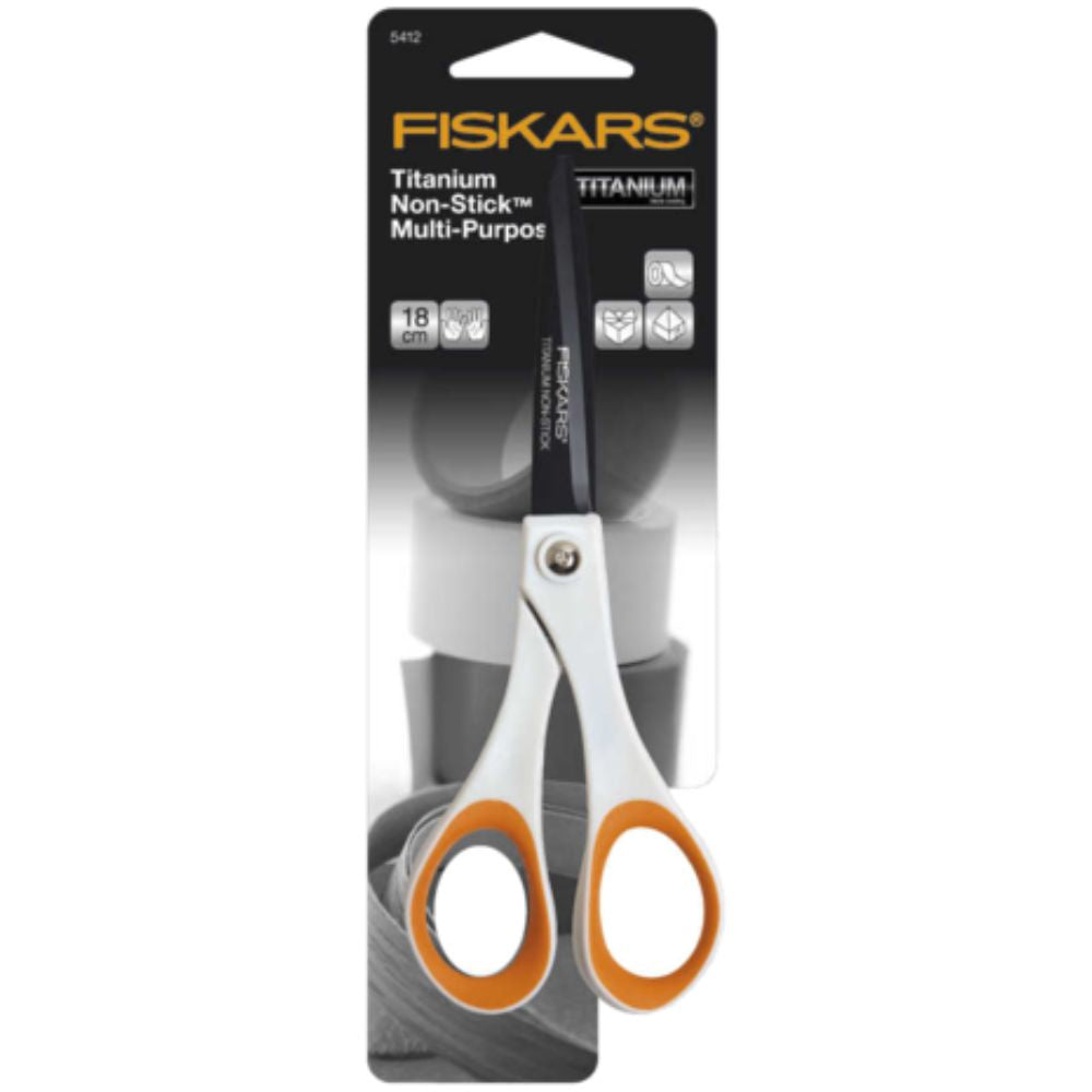 Fiskars Scissors Non-Stick Titanium Multi-Purpose 18cm (1004720)